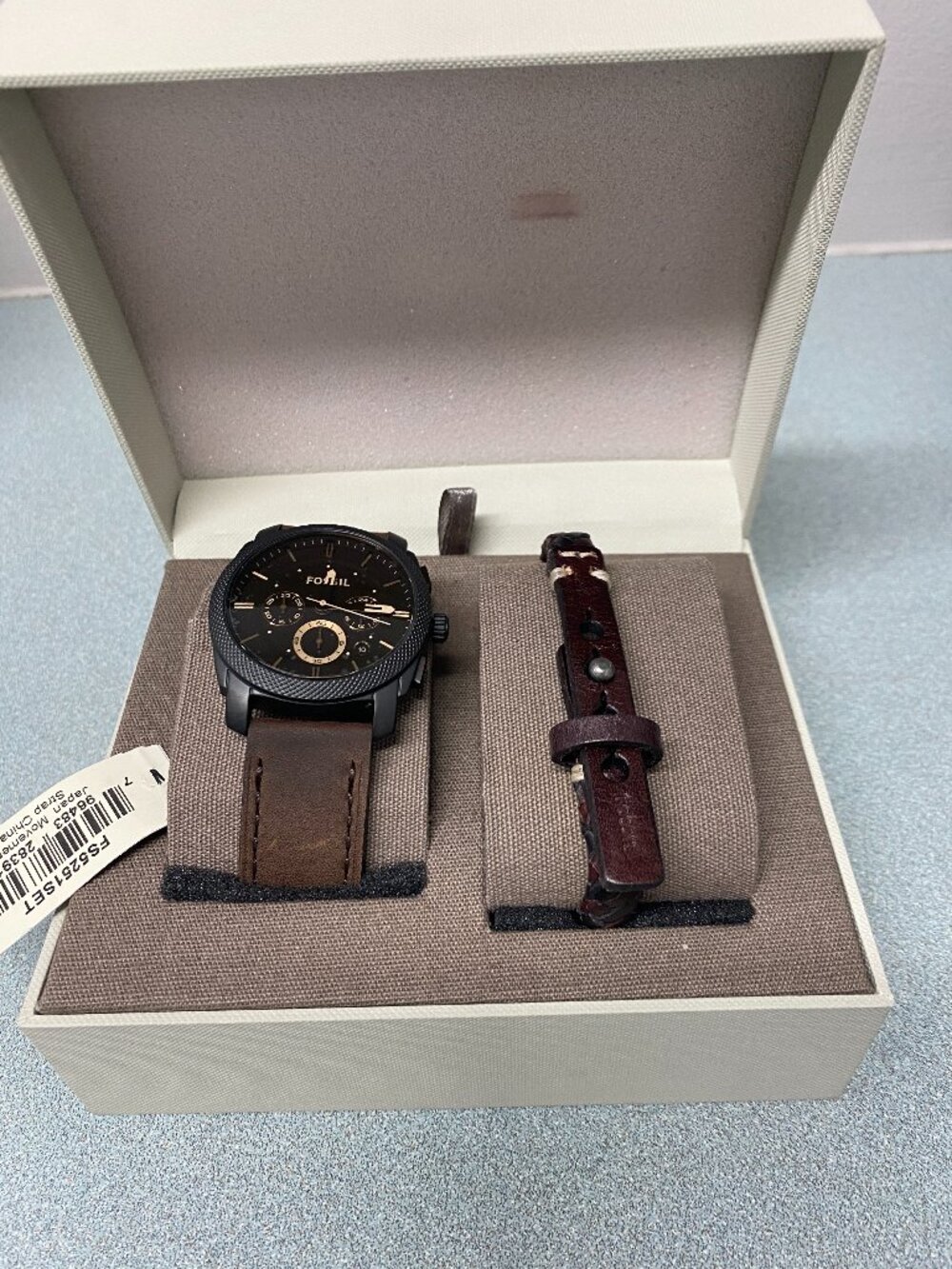 Fossil FS5251 Brown Leather Strap Men's Watch with bracelet